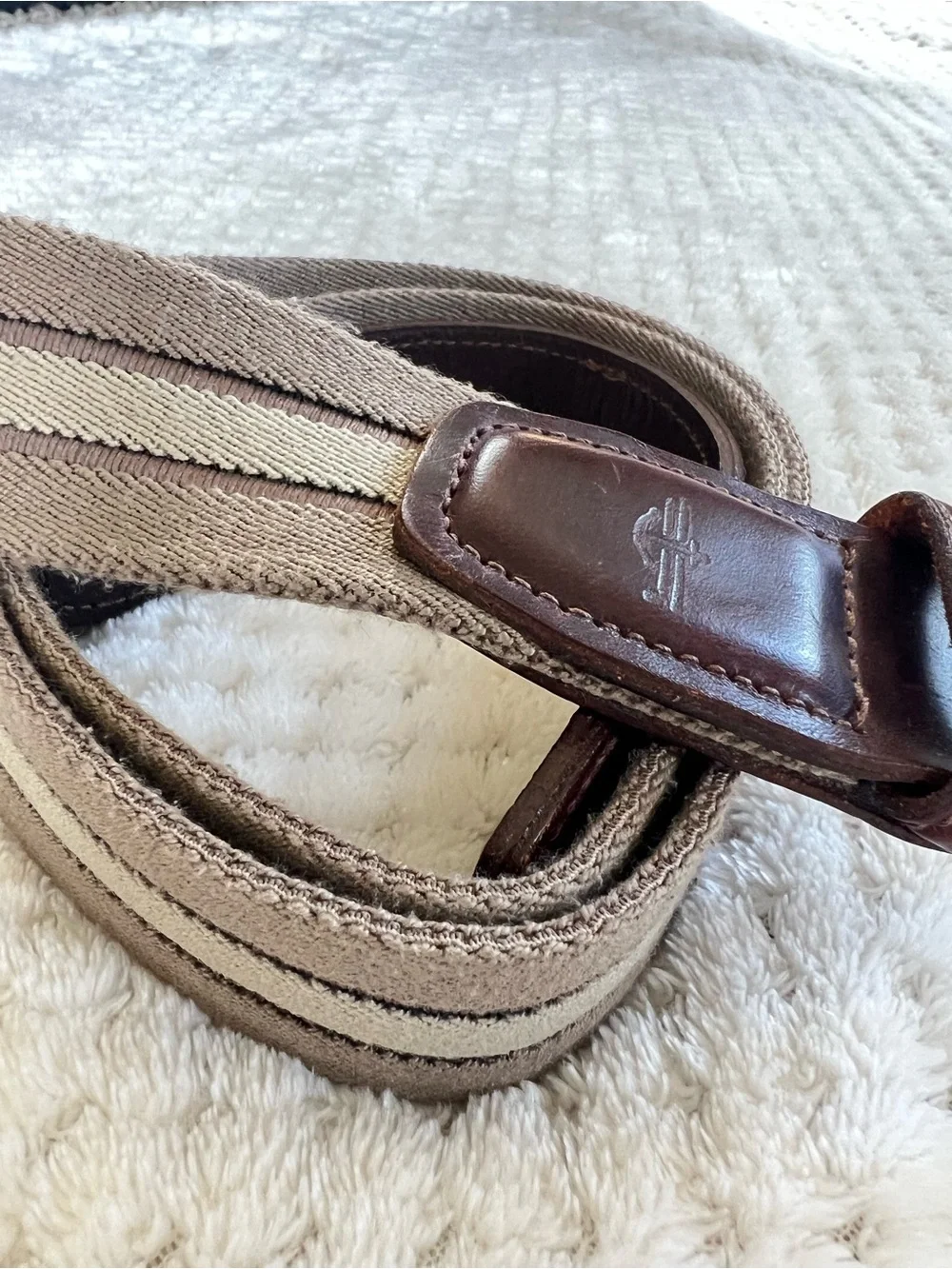 Vintage Dockers Heritage Leather Canvas Stretch Cord Casual 11DK03 Belt- SZ 36